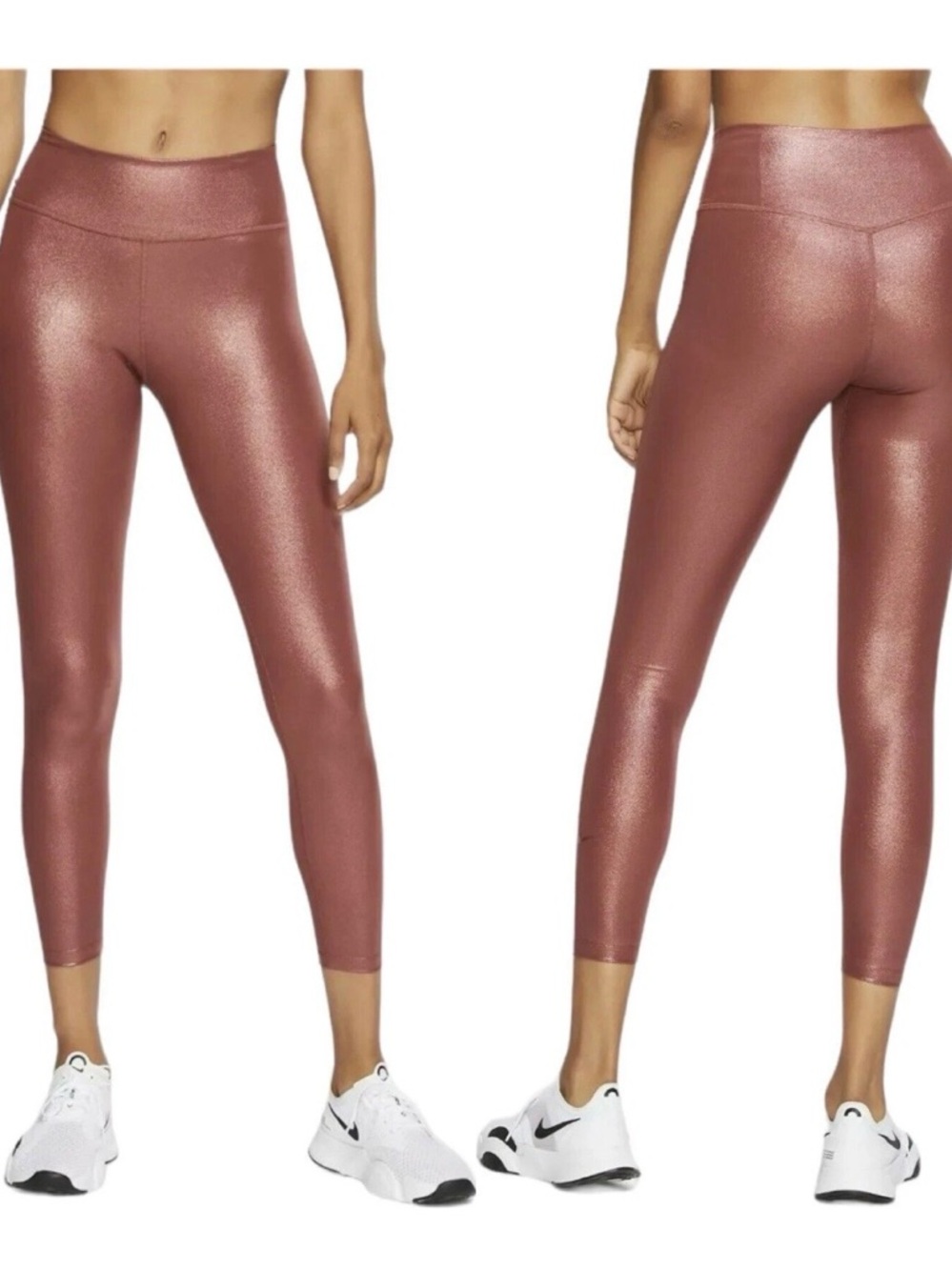 Nike women’s Metallic Rose Gold Leggings - Picture 6 of 7